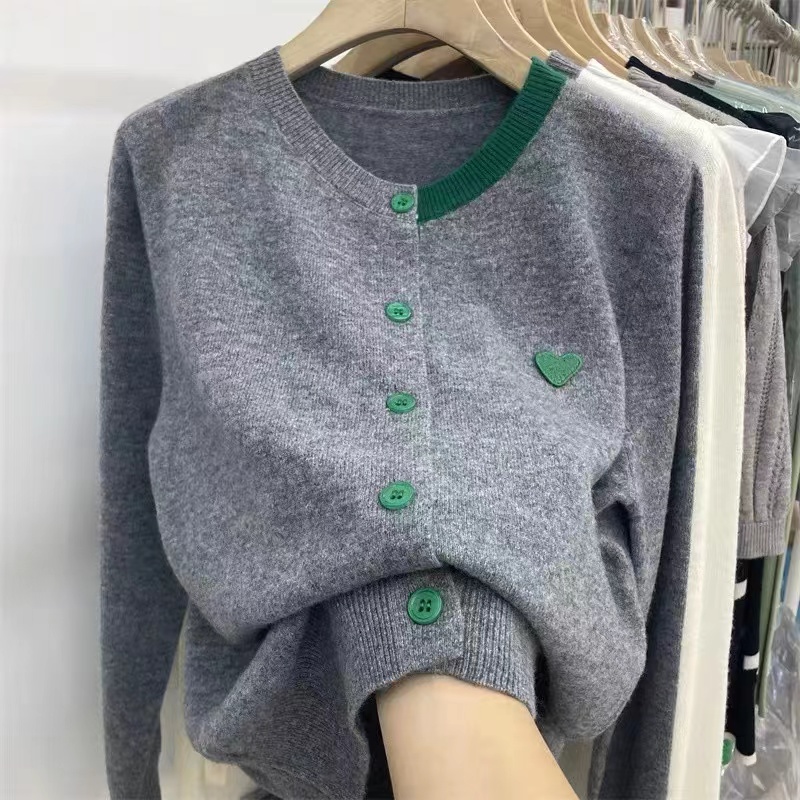 Wool loose patch tops mixed colors bottoming sweater for women