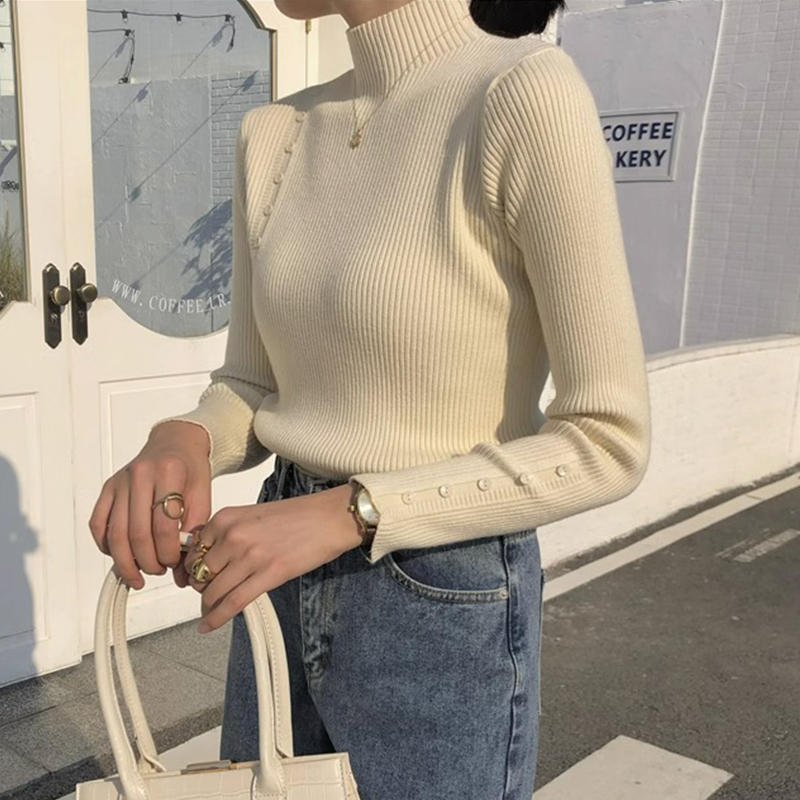 Half high collar sweater bottoming shirt for women