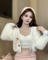 Knitted sling coat short vest 2pcs set for women