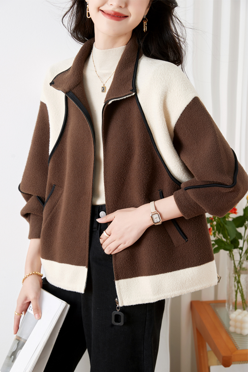 Fashion woolen tops knitted woolen coat