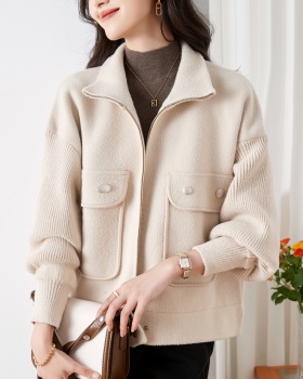 Thermal loose woolen coat all-match thick overcoat