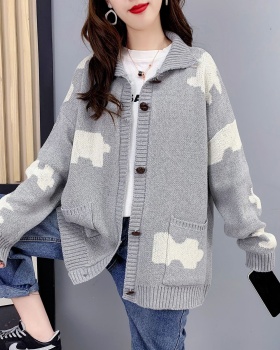 All-match large yard sweater knitted cardigan for women