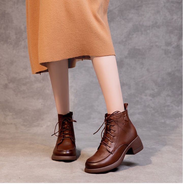 Thick short boots side zipper women's boots for women