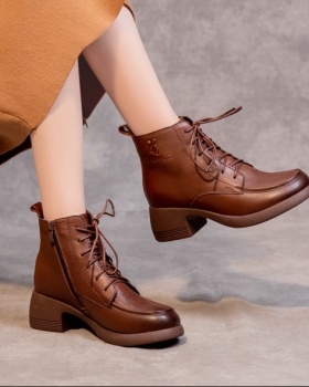 Thick short boots side zipper women's boots for women