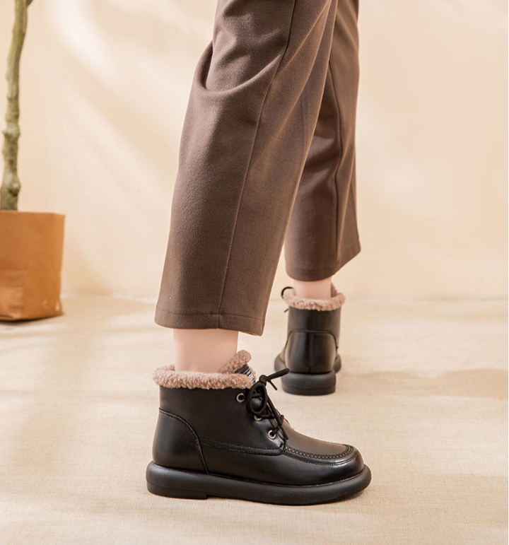 Middle-aged wool short boots antiskid shoes