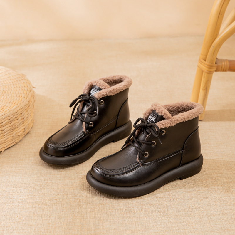 Middle-aged wool short boots antiskid shoes