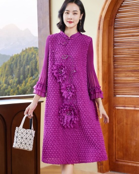 Autumn and winter bottoming cheongsam long sleeve dress