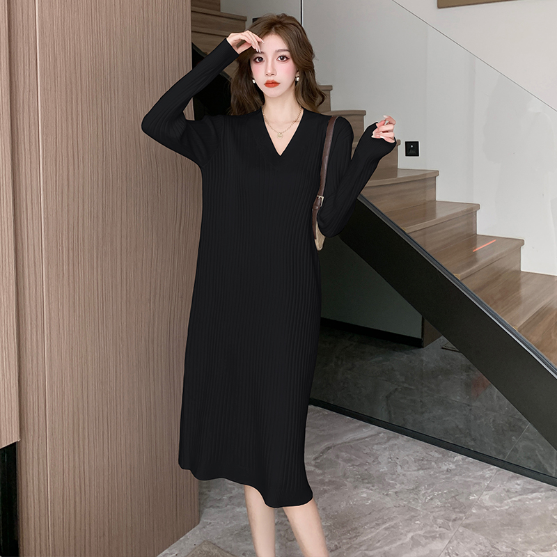 Exceed knee dress autumn and winter sweater dress