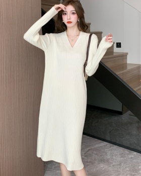 Exceed knee dress autumn and winter sweater dress
