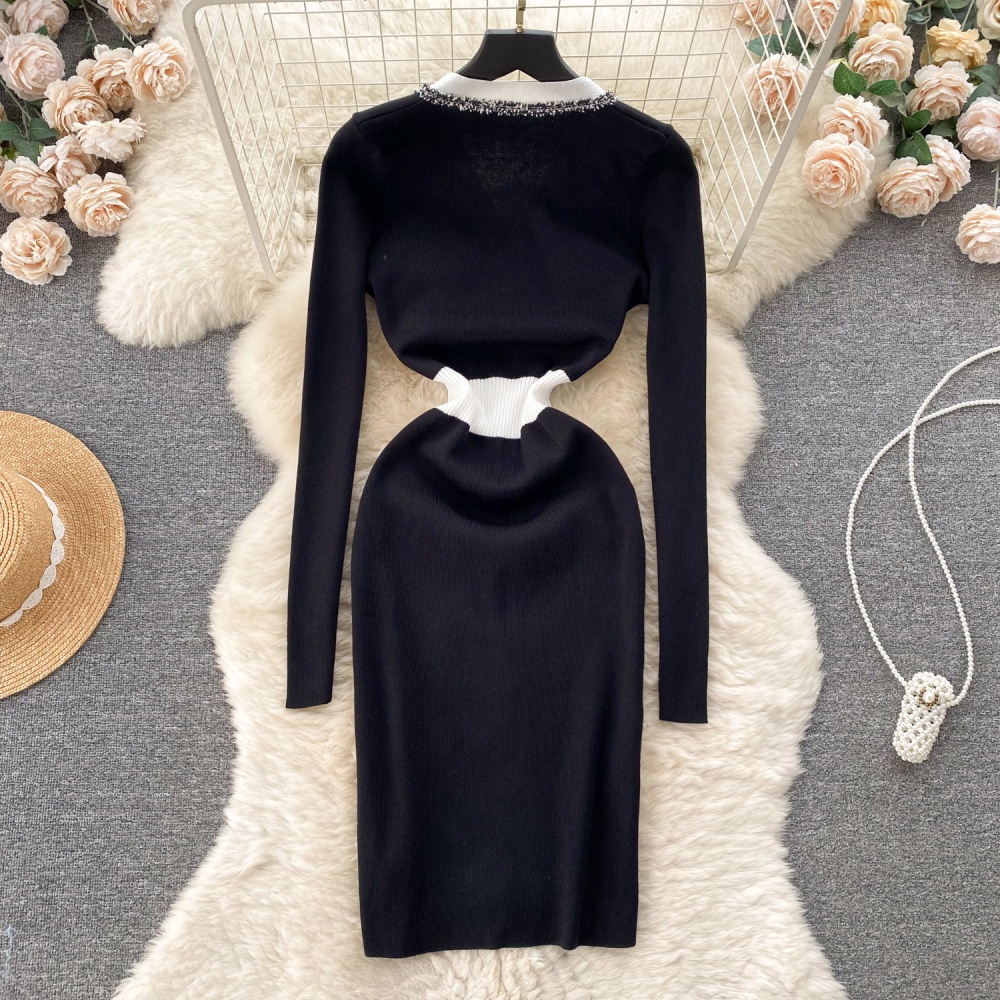Knitted inside the ride long dress chanelstyle dress for women