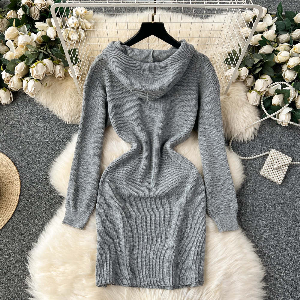 Niche knitted sweater dress long sleeve dress for women