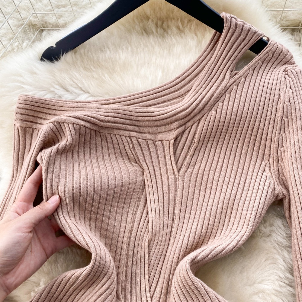 Long sleeve knitted strapless dress for women