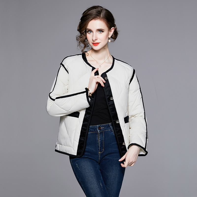 Loose velvet down mixed colors long sports cotton coat