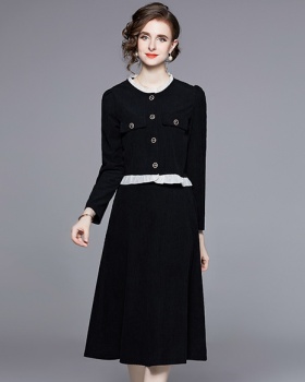 Chanelstyle maiden Western style long sleeve dress 2pcs set