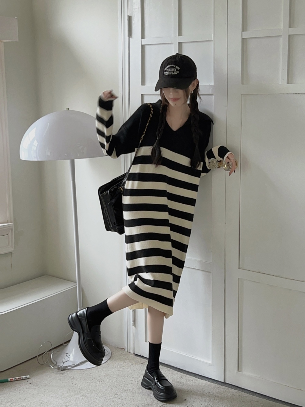 Korean style temperament sweater all-match lazy dress