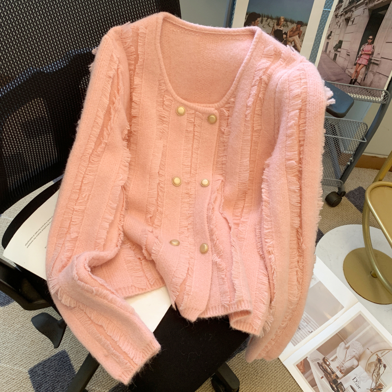 Tassels knitted cardigan long sleeve autumn tops