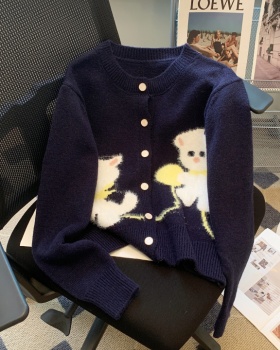 Short kitten cardigan college style coat for women