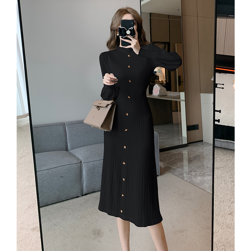 Knitted overcoat autumn and winter sweater dress for women