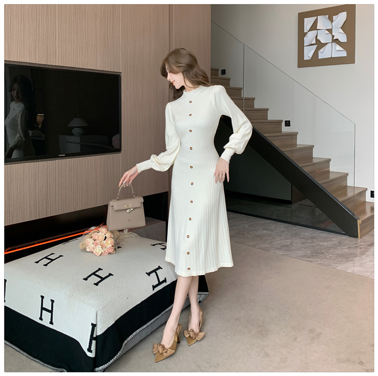 Knitted overcoat autumn and winter sweater dress for women