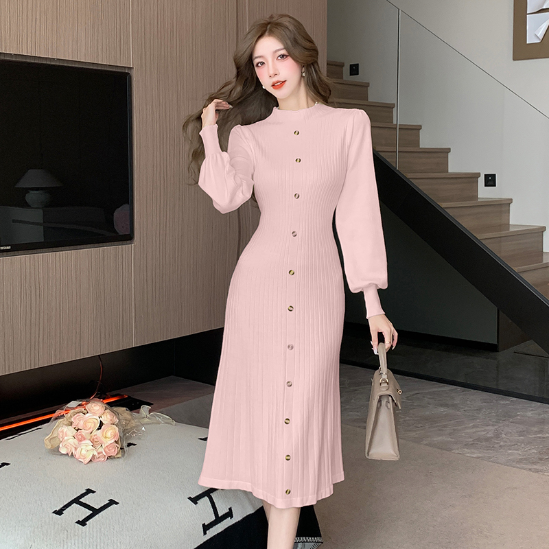 Knitted overcoat autumn and winter sweater dress for women