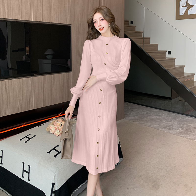 Knitted overcoat autumn and winter sweater dress for women