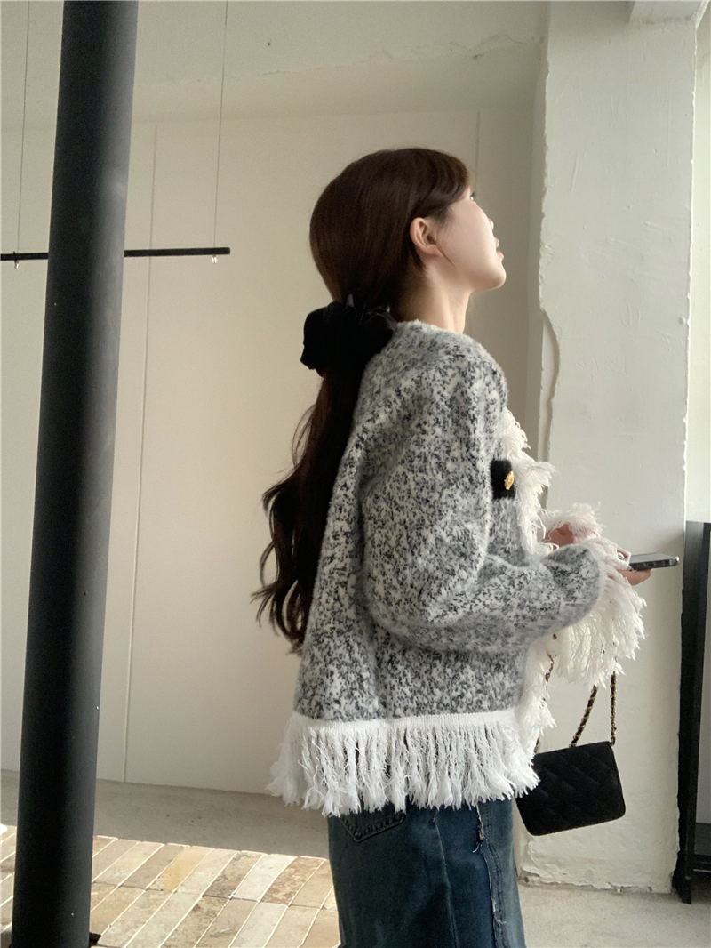 Korean style chanelstyle sweater autumn and winter coat