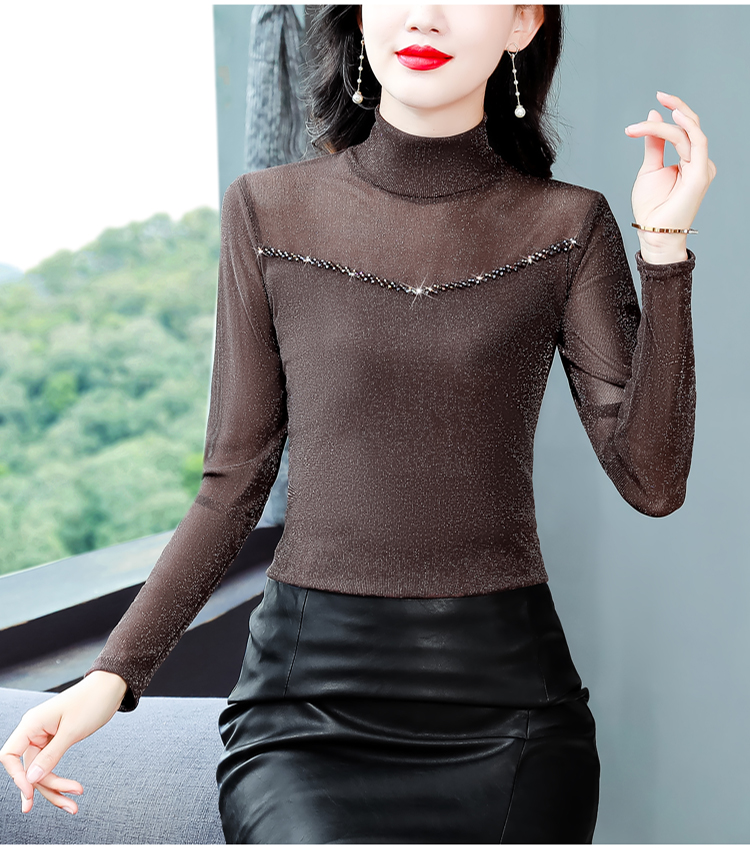 Slim bottoming shirt thick tops for women