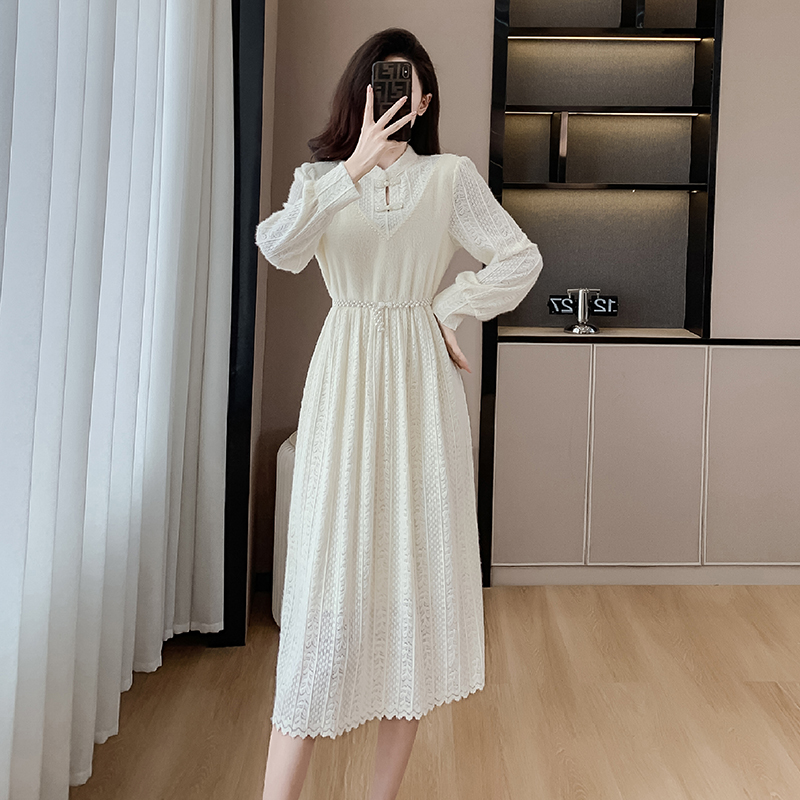 Temperament Cover belly pinched waist dress for women