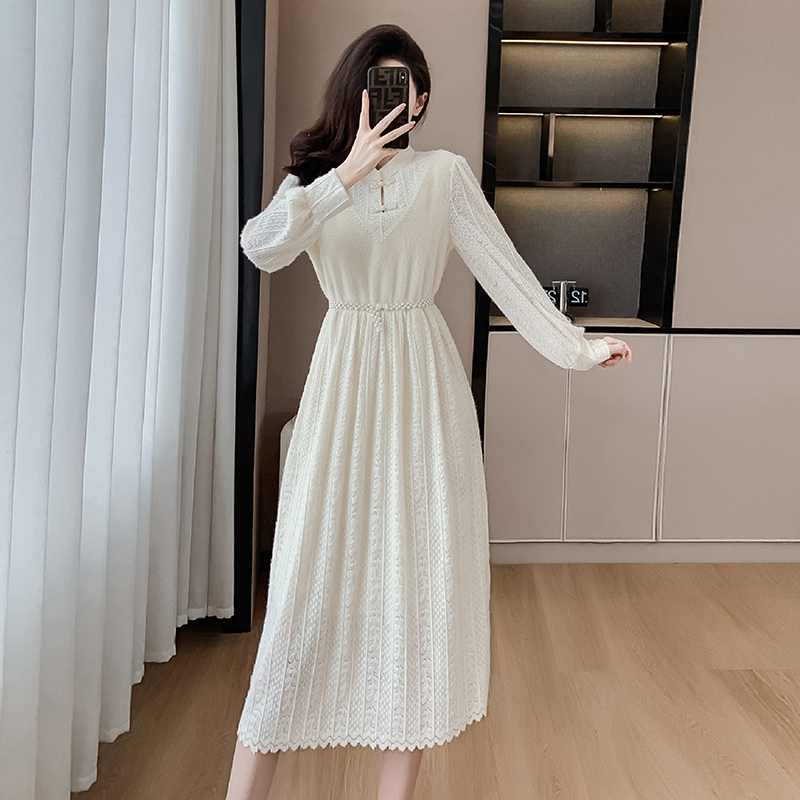 Temperament Cover belly pinched waist dress for women
