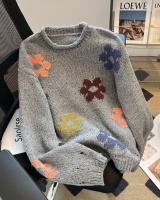 Colors flowers retro simple thick sweater for women