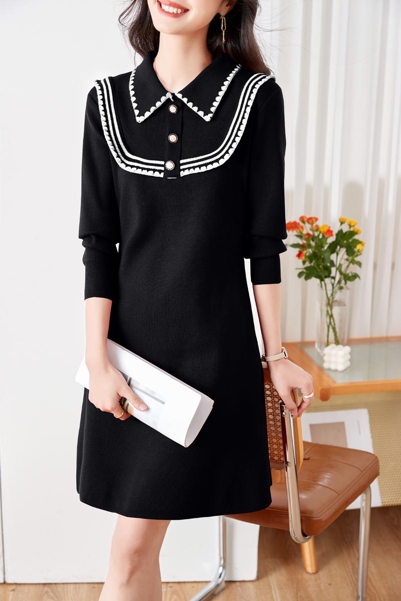 Long knitted sweater dress autumn and winter dress for women
