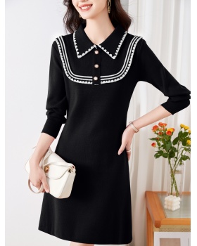 Long knitted sweater dress autumn and winter dress for women