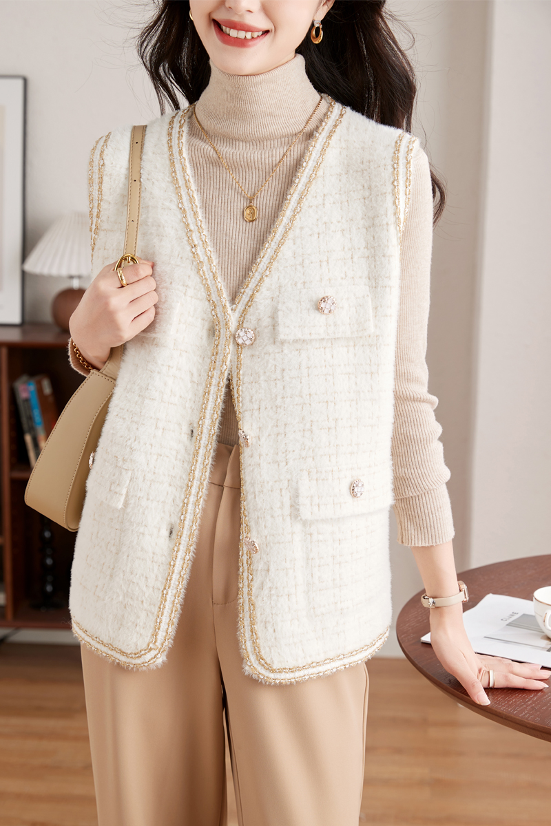 All-match fashion waistcoat sleeveless woolen coat