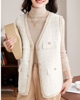 All-match fashion waistcoat sleeveless woolen coat