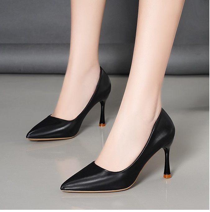 Fine-root pure shoes Korean style lazy shoes for women