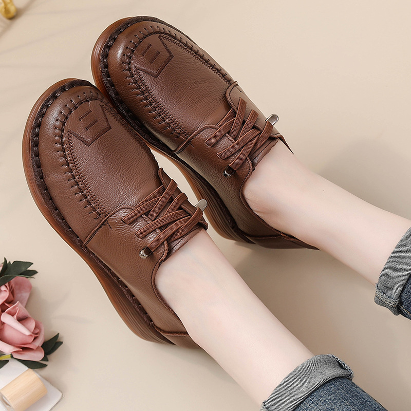 First layer cowhide shoes leather shoes for women