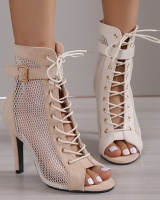Mesh hollow fashion sandals high-heeled sexy shoes