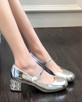 Rhinestone high-heeled shoes spring shoes for women