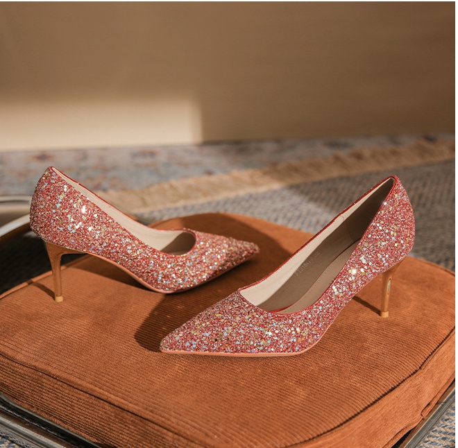Fine-root pointed wedding shoes fashion shoes for women