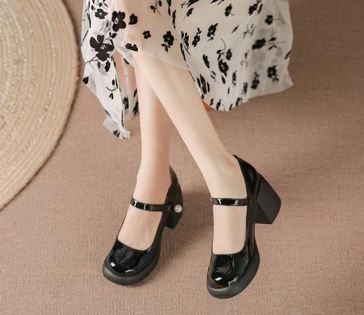 Round fashion high-heeled thick crust shoes