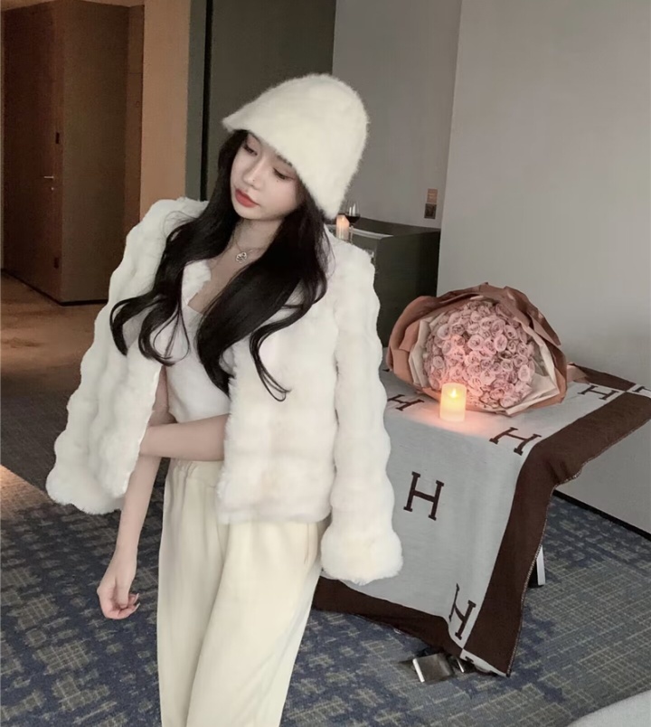 Elmo fashionable tops temperament mink velvet coat for women