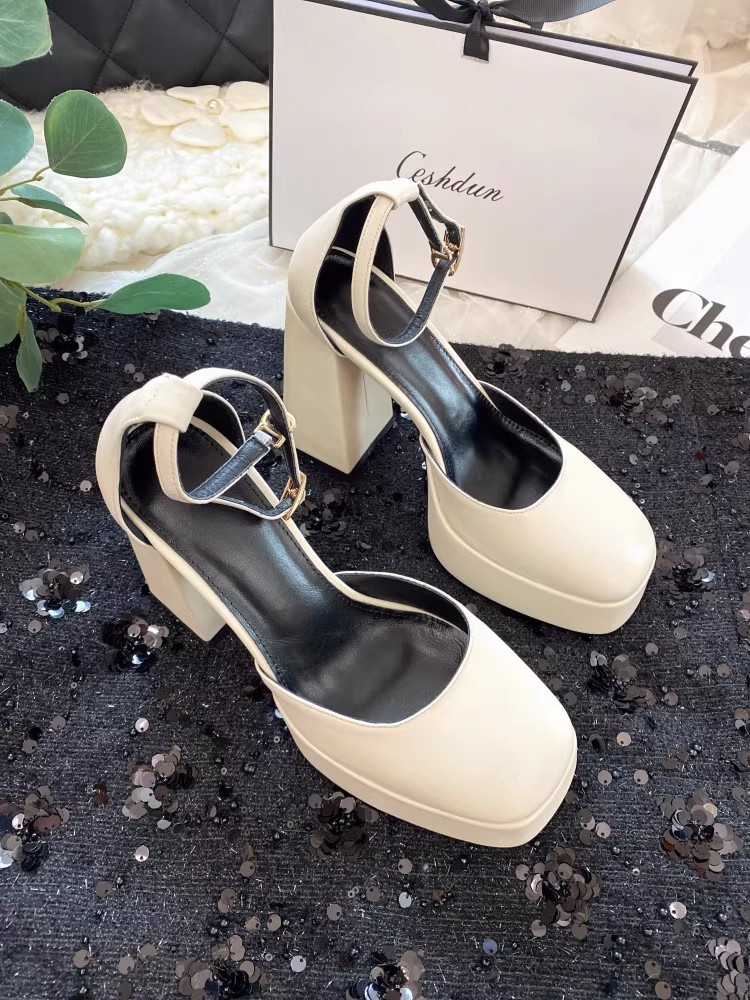 France style thick shoes lady platform for women