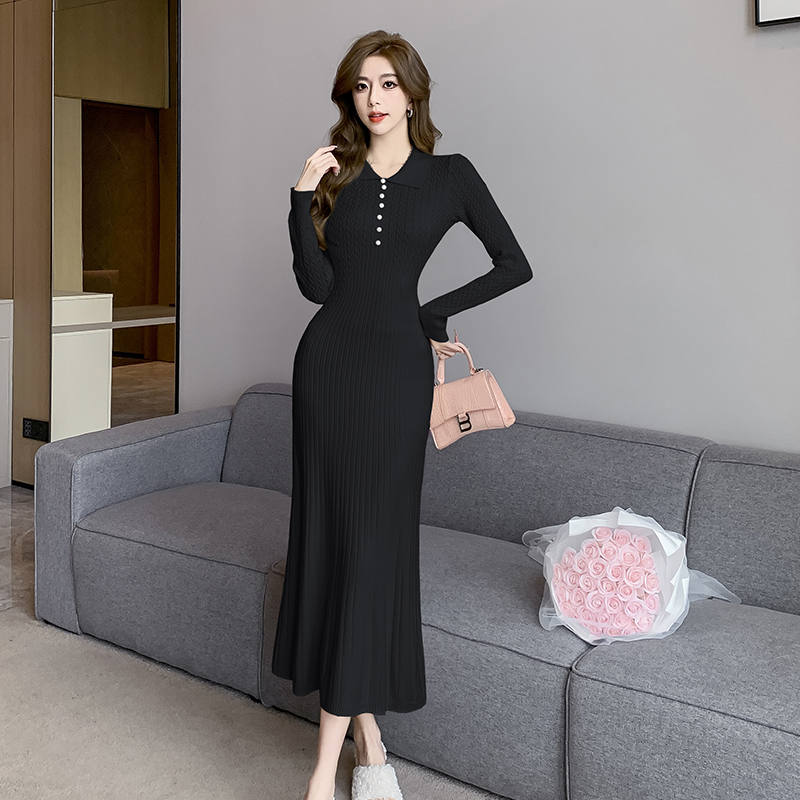 Slim France style sweater dress knitted dress