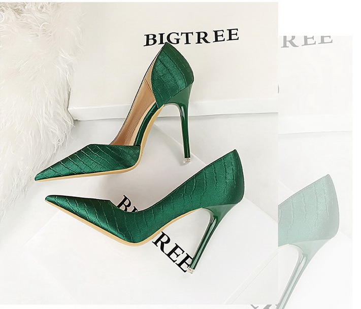 Banquet satin shoes hollow high-heeled shoes for women