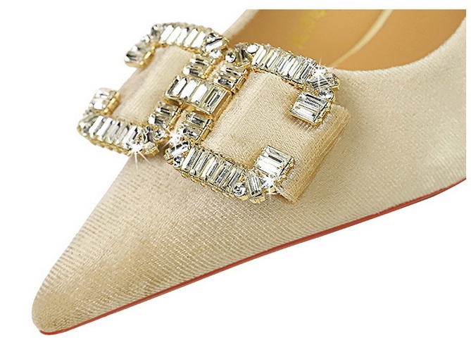 Pointed rhinestone shoes banquet high-heeled shoes