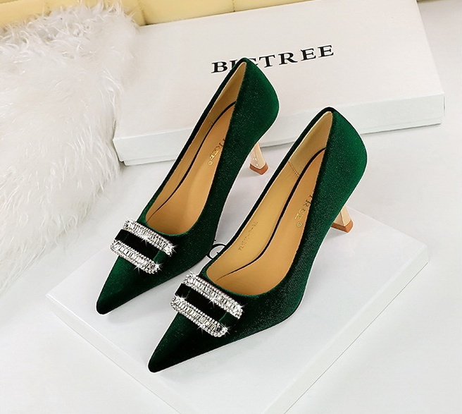 Broadcloth European style high-heeled pointed shoes for women