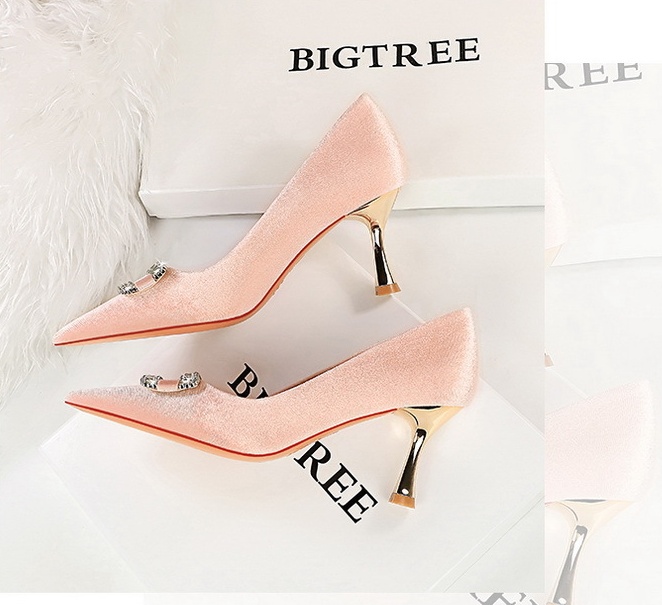 Broadcloth European style high-heeled pointed shoes for women