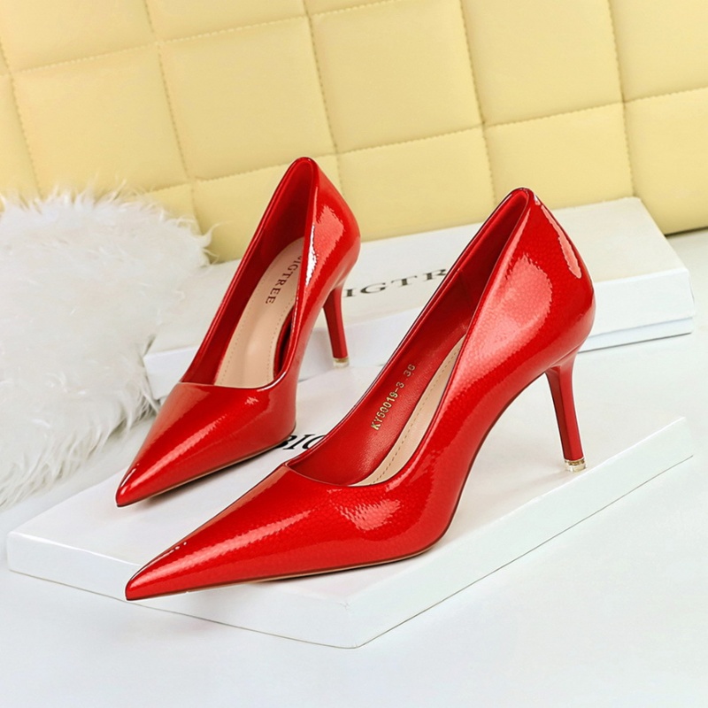 Simple fine-root shoes banquet high-heeled shoes for women