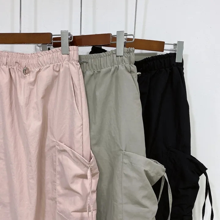 A-line drawstring skirt elastic waist work clothing