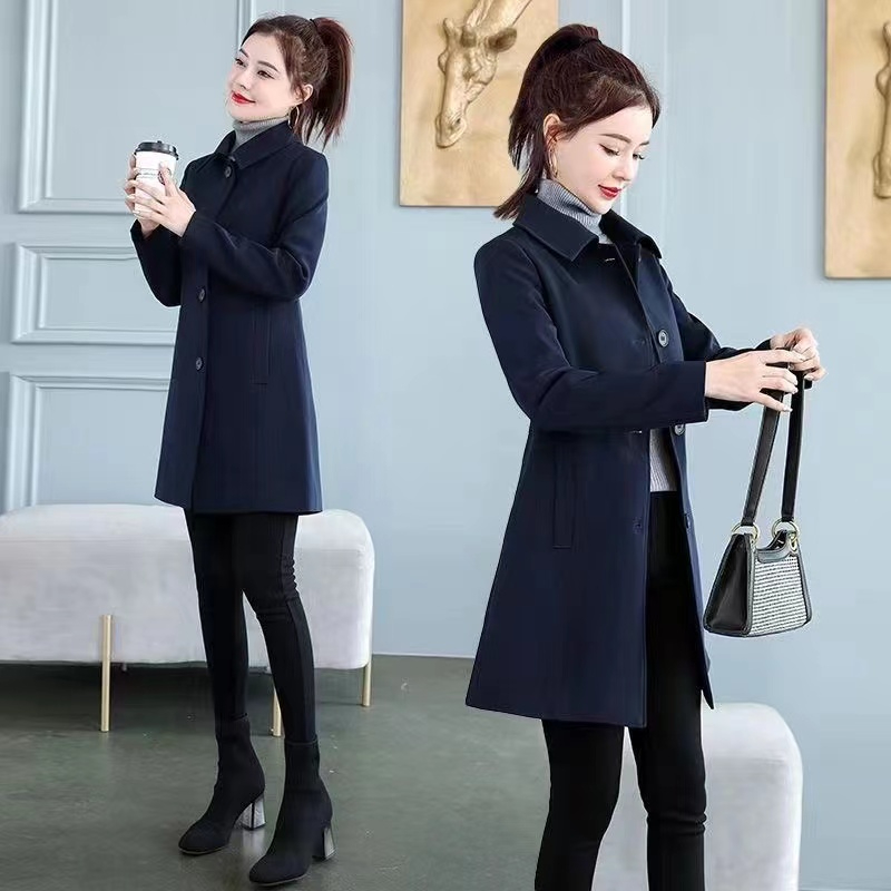Long windbreaker Korean style coat for women